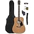 Fender FA-100 Dreadnought Acoustic Guitar Bundle with Gig Bag, Tuner, Strap, Picks, Strings - Natural