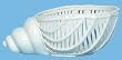 White Hand Made Ceramic Open Weave Pottery Turban Shell Bowl Large 11" x 7" x 4.5"