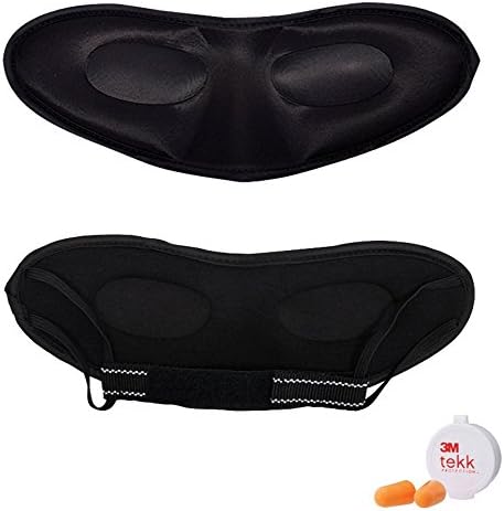 3D stereoscopic Sleep Mask wellness Travel Natural Silk Eye, Mask Nose pad mounted, Travel, shade, Shift Workers Perfect for Men, Women, Children and Shift Workers, Adjustable Size with Earplugs