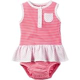 Carter's(カーターズ) ストライプ サンスーツ ピンク ロンパース半袖 6ヶ月【並行輸入】