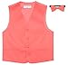 BOY'S Dress Vest & BOW TIE Solid CORAL PINK Color Bow Tie Set