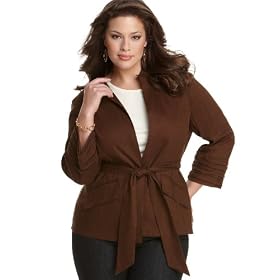 Buy AK Anne Klein Plus Size Jacket, Stretch Linen Belted by Anne Klein New York