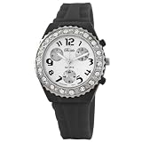 Breda Women's 8131_blk Chloe Rhinestone Jelly Watch