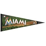 MLB Miami Marlins "Bat and Ball" Premium Quality Pennant 12-by-30 inch