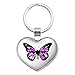 Butterfly with Flowers Heart Love Metal Keychain Key Chain Ring
