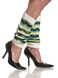 Steve Madden Women's Light Weight Crochet Spring/Summer Legwarmers,White/Green,One Size