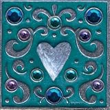 Teal Gem Heart Decorative Magnet