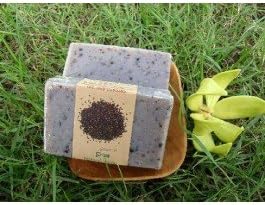 (1dozen) 100% Black Sesame Seeds + Coconut Nature Soap for Face & Body Reduce Dark Sport + Blackhead + Oily + Whiten + Smooth Say Goodbye for Acne) 100g.