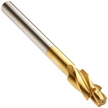 Alvord Polk 407 High-Speed Steel Counterbore, Built-In Pilot, TiN Coating, 1/64" Oversize