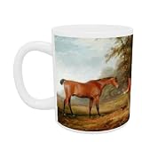 A Bay Horse Approached by a Stable-lad with Food and a Halter, 1789 (oil on canvas) by George Garrard - Mug - Standard Size