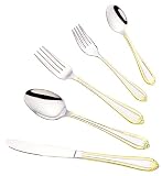Lorenzo Lorena-GD 18/10 84-Piece Flatware Set Service for 12