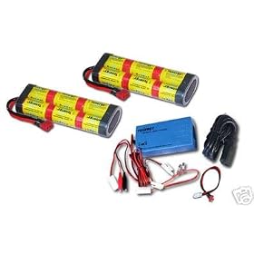 Two Tenergy Propel 7.2V 4500mAh Nimh Battery Packs with Deans Cconnectors with A 7.2V-12V Smart... by Tenergy