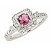 1.20ct Pink Tourmaline and Diamond Engagement Ring Vintage Style 14 K White Gold