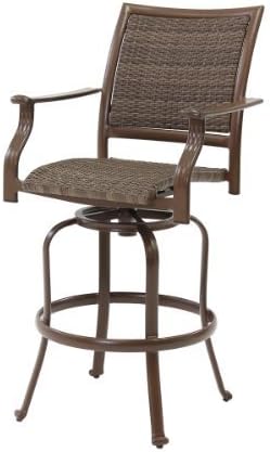 Panama Jack Outdoor Island Cove Woven Swivel Barstool, 30-Inch by Hospitality Rattan - DROP SHIP