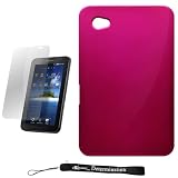 Magenta - Metallic Armor Cover Case / Hard 2 Piece Snap On Feature for New Samsung Galaxy Tab Tablet Device + Includes a Durable Screen Protector