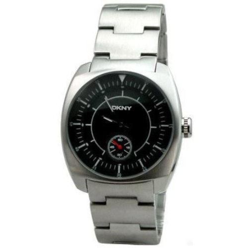 DKNY NY1311 Gents Analogue Watch, Stainless Steel Bracelet & Case, Black Dial with Separate 'Seconds' Dial