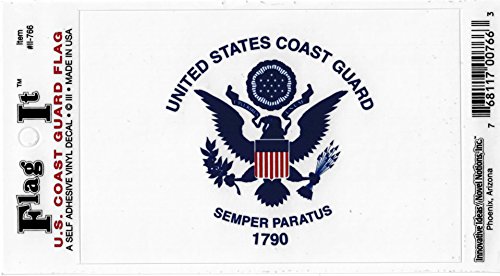U.S. Coast Guard Semper Paratus 1790 Flag Car Decal Sticker [3.5x5