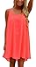 ReachMe Womens Sexy Plus Size Swimsuit Coverups Spaghetti Strap Beach Dresses Bathing Suit Cover Up Sheer Tank Sundress(1 Coral,M)