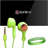 Zune HD 32 GB Video MP3 Player (Platinum) Zune Earbuds for Microsoft Zune HD Earphones ** GREEN **!!!