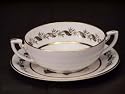 Royal Worcester Bernina #Z2164 Cream Soup Bowls & Liners