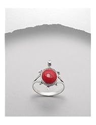 Red Resin Turtle Reconstructed stones Ring In 92.5 Sterling Silver