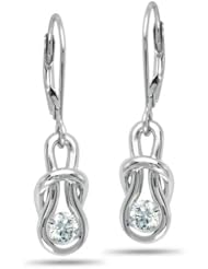 Love Knot, 14K White Gold Diamond Knot Earrings, 1/4 ctw.