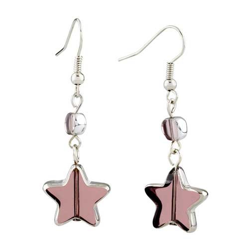 Pink Star Resin Earrings For Women