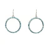 Earrings - E1 - Swarovski Crystal Circles ~ Aqua