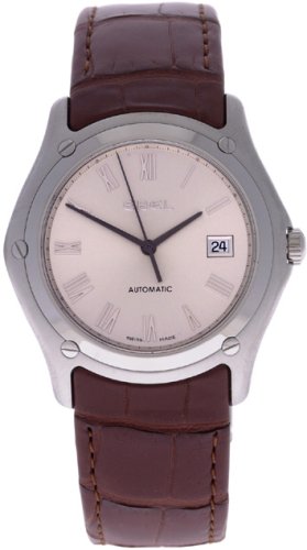 Ebel Classic Brown Leather Strap Date Mens Watch 9120F516235134