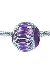 PURPLE Amethyst Ball European Charm Bead