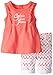 Calvin Klein Baby-Girls Infant Red Top with Printed Bermuda Shorts