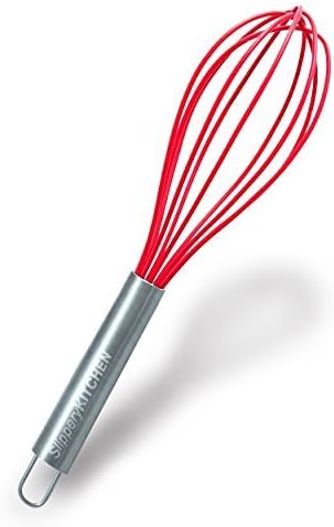 Slippery Kitchen Red Silicone Whisk, Mix Sauces Easily