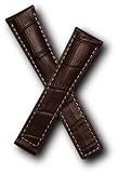WSW Brown Alligator-style leather watchband with white stitching to fit TAG Heuer Monza models