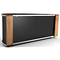 S&C ZIN552685/BKI Remote Friendly Beam Thru Glass Door Walnut / High Gloss Piano Black with Brushed Aluminium Trim 40"-52" LCD/Plasma/LED Cabinet TV Stand