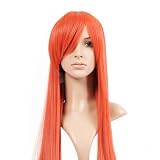Coral Orange Long Length Anime Costume Cosplay Wig