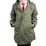 (ヒューストン)HOUSTON M-51パーカ モッズコート 青島モデル オリーブ XXS(M~L程度)