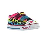 Skechers Twinkle Toes S Lights Dualing Hearts Lighted Sneaker (Infant/Toddler),Denim/Hot Pink,5 M US Toddler