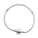 Silver Plated Threaded Snake Chain Bracelet With Magnetic Clasp Fits Pandora 7.5 Inch