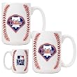Philadelphia Phillies 2pc Ceramic Gameball Mug Set - Primary Logo MLB Baseball
