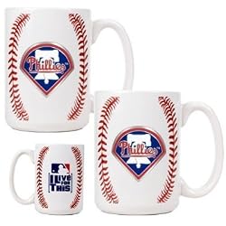 Philadelphia Phillies 2pc Ceramic Gameball Mug Set - Primary Logo MLB Baseball