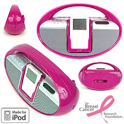 Digital Clock Radio with iPod Docking Station - Pink