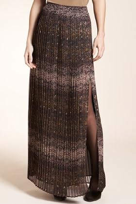 Autograph Snake Print Pleated Maxi Skirt