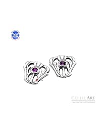 Sterling Silver Thistle Amethyst Earrings 10mm (CATH006AME)