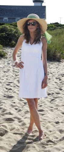 White Eyelet Halter Dress