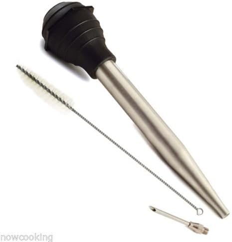 Norpro 5898 Turkey Chicken Poultry Meat Ham Baster Set Stainless Steel