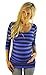 Mommylicious Black and Tan Striped Seamless Scoop Neck Maternity Top (Black Tan Striped)