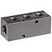 Polyconn PCM10-125-03B Black Anodizing Aluminum Manifold, 1/4" NPT Female x 1/8" NPT Female, 3 Stations