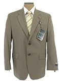 Ralph Lauren Mens Single Breasted 2 Button Solid Tan Wool Suit - Size 46L