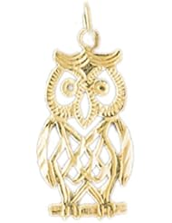 Dazzlers Solid 14k Gold Owl Charm Pendant Available in three colors from jewelsberry (weights: 0.9 grams only)