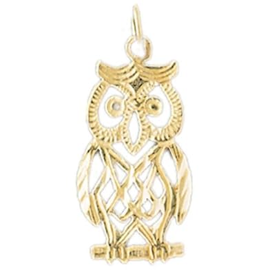 Cheap Girls Jewelry Dazzlers Solid 14k Gold Owl Charm Pendant Available in three colors from jewelsberry (weights: 0.9 grams only) For Sale